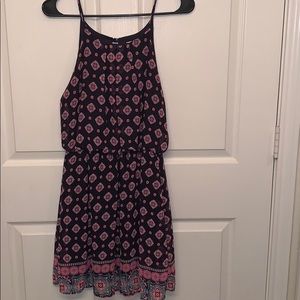 Shirt navy and pink dress